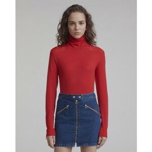 Rag & Bone Racer Denim Mini Skirt Marcy Wash Zippers Pockets Boho Sz 27